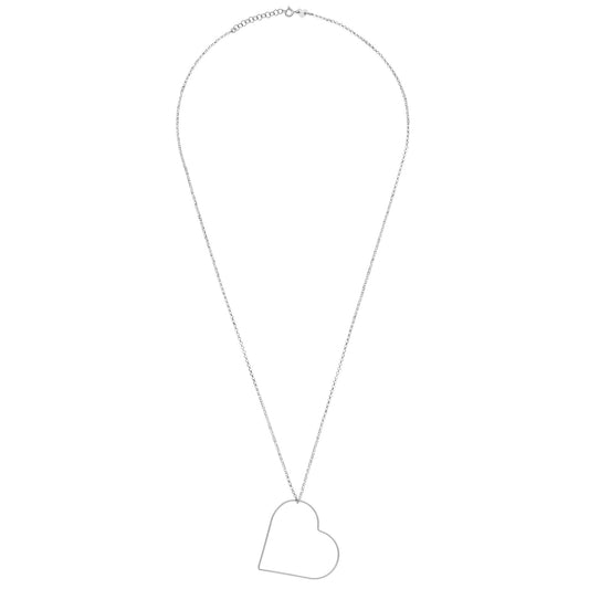 PITAGORA silver necklace with heart #MS007CL - MARIA SALVADOR