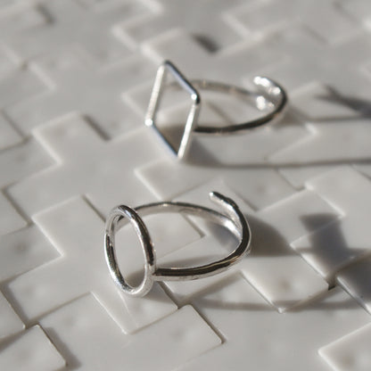 Square PITAGORA 925 sterling silver ring #MS060AN - MARIA SALVADOR