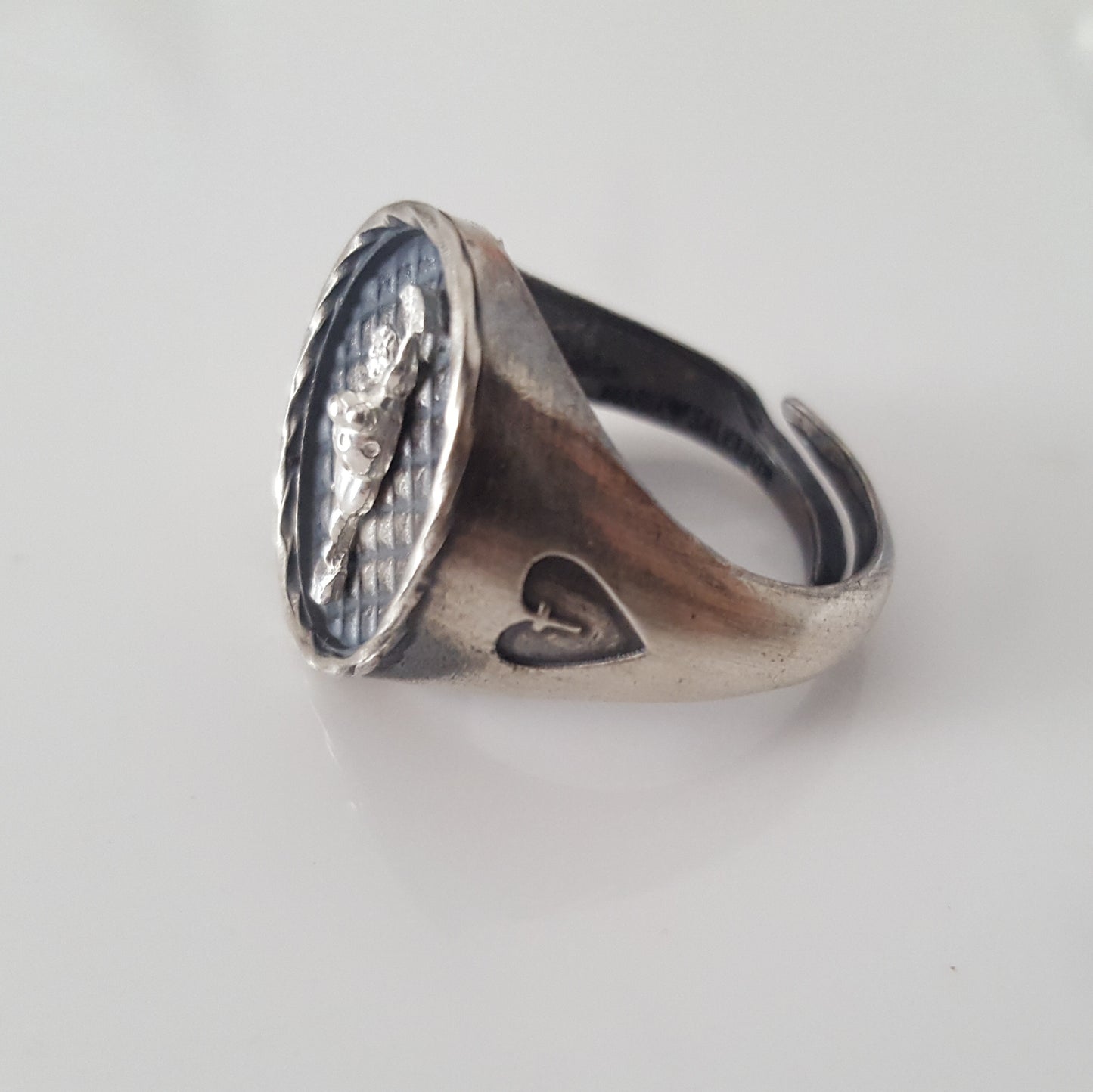 CIRCUS CANNON WOMAN chevalier silver ring #MS114AN - MARIA SALVADOR
