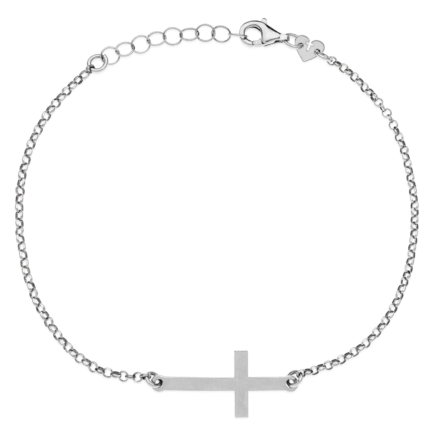 FRANCESCO silver bracelet and medium cross #MS037BR - MARIA SALVADOR