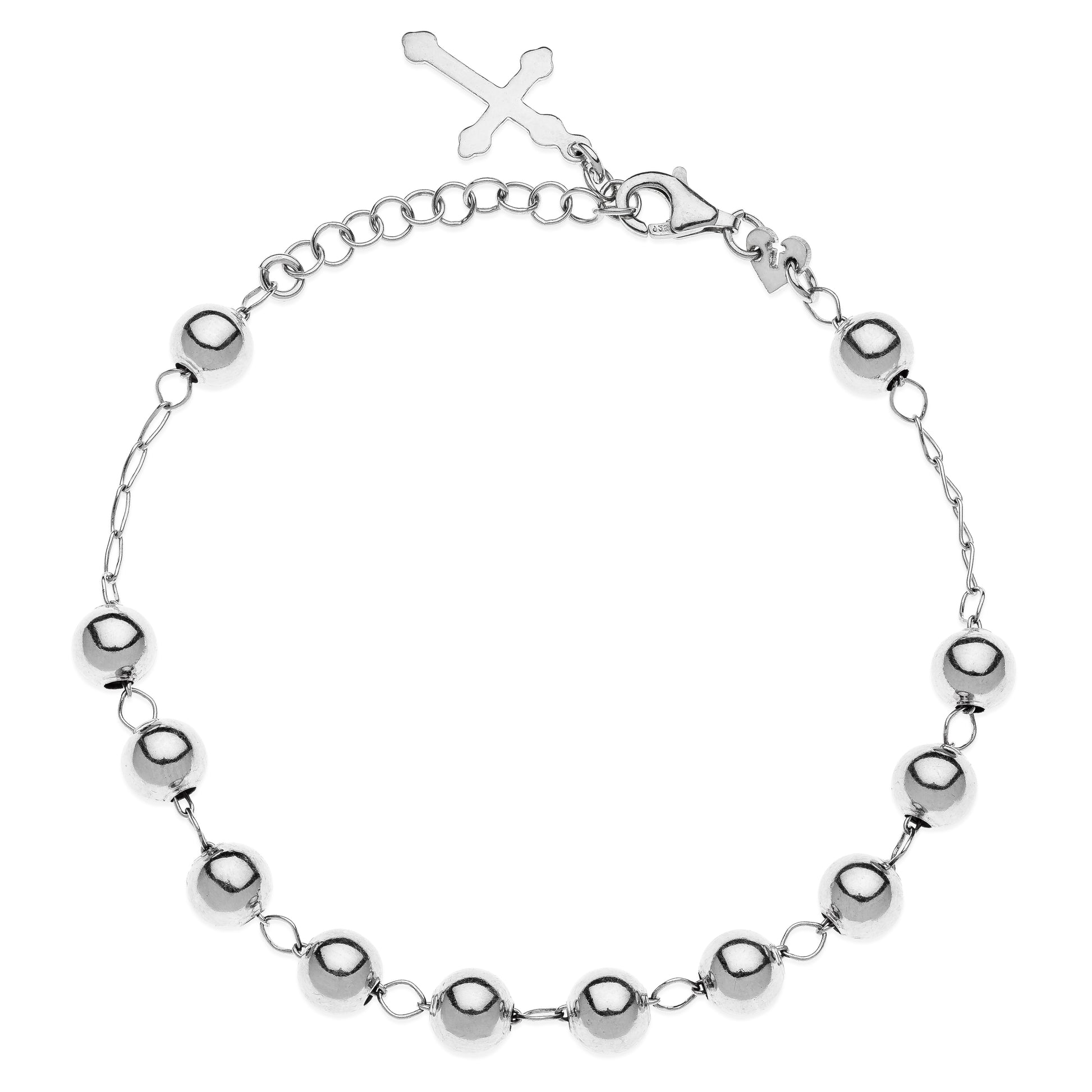 GREGORIO silver rosary beads silver bracelet #MS038BR - MARIA SALVADOR