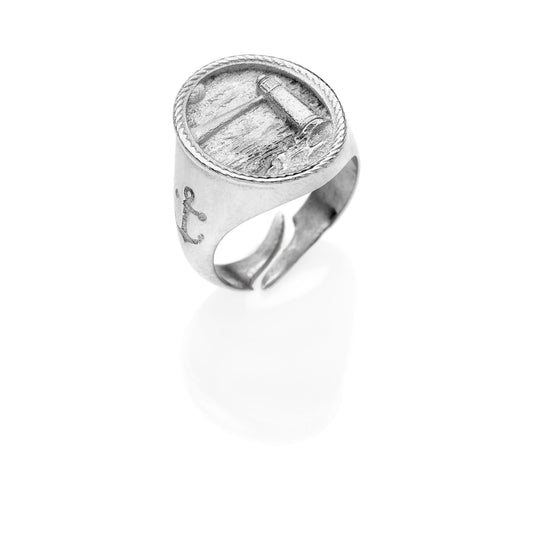 PAUL Lighthouse chevalier ring 925 sterling silver #MS093AN - MARIA SALVADOR