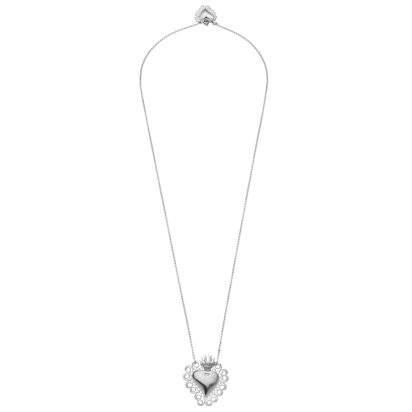 CORAZON Sacred Heart 925 sterling silver escapulario necklace #MS099CL - MARIA SALVADOR