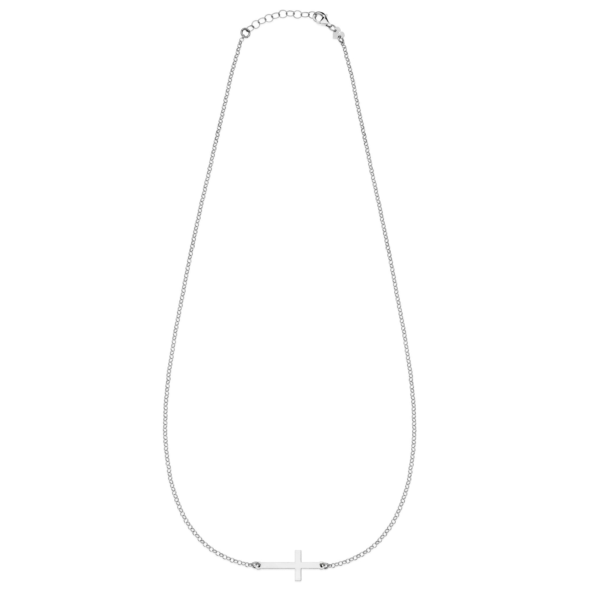 FRANCESCO necklace with side cross #MS013CL - MARIA SALVADOR
