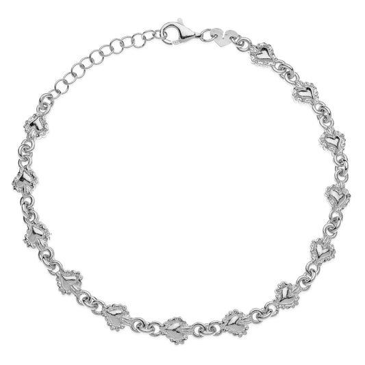 CORAZON Sacred Heart mini silver bracelet #MS029BR - MARIA SALVADOR
