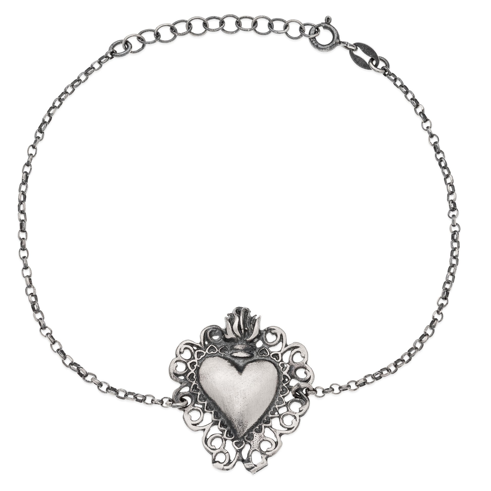 CORAZON Sacred Heart silver bracelet #MS100BR - MARIA SALVADOR
