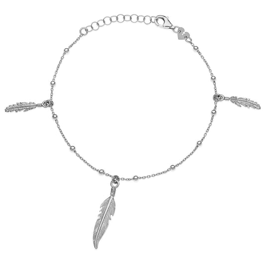 GABRIEL 3 feathers silver bracelet #MS026BR - MARIA SALVADOR