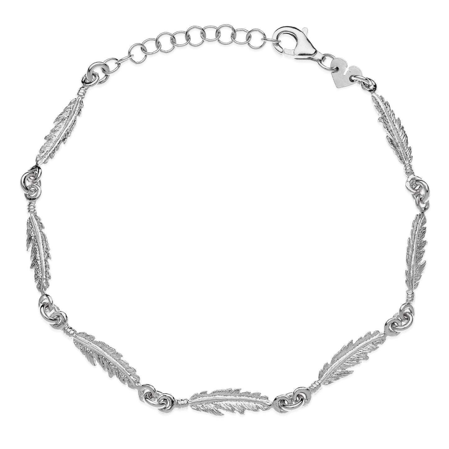 GABRIEL feathers silver bracelet #MS028BR - MARIA SALVADOR