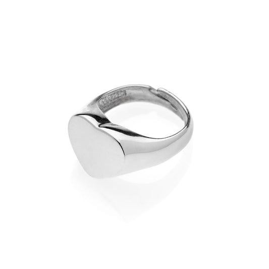 PAUL Heart Chevalier silver ring #MS089AN - MARIA SALVADOR