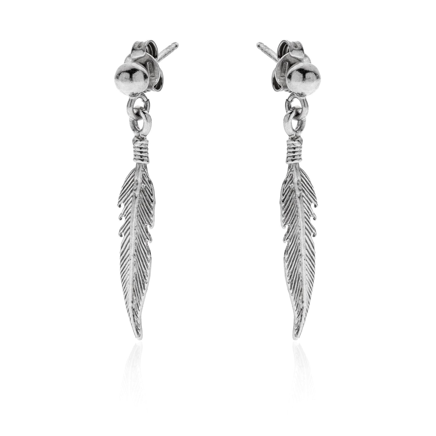 GABRIEL Pending Feathers sterling silver 925 earrings #MS044OR - MARIA SALVADOR