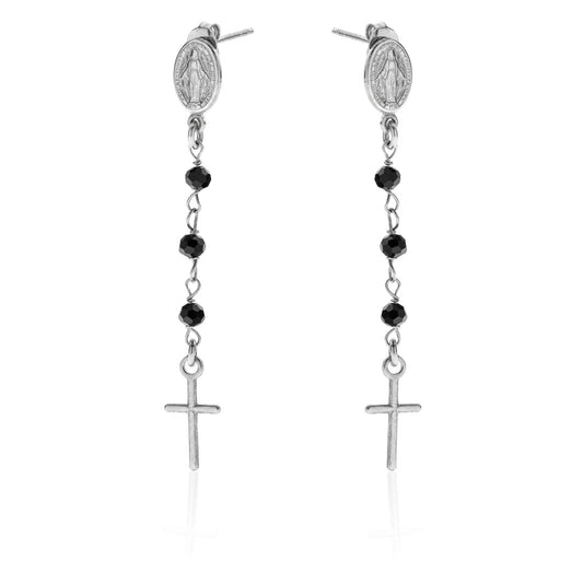 GREGORIO Mother Mary 925 sterling silver earrings #MS047OR - MARIA SALVADOR