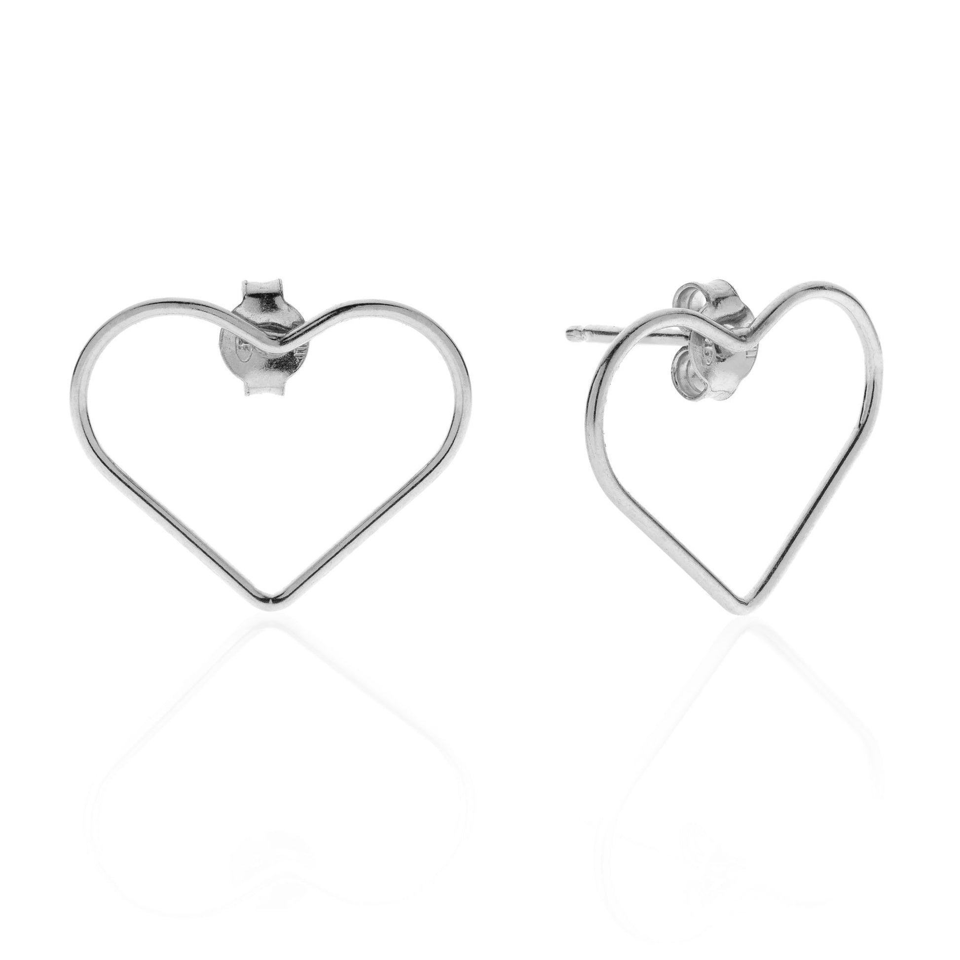 Heart PITAGORA sterling silver 925 earrings #MS045OR - MARIA SALVADOR