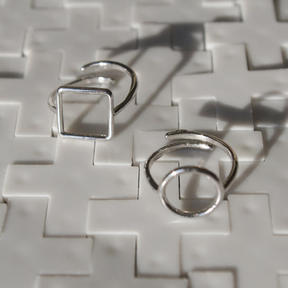 Square PITAGORA 925 sterling silver ring #MS060AN - MARIA SALVADOR